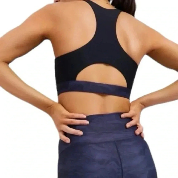 ALLFENIX | Racerback Sport Bra | Deep Stone Navy Black | Compression | Small - Picture 2 of 8